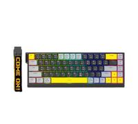 PUSOKEI Teclado para Juegos 65%, Mecanismo de Tijeras Silencioso con Cable USB, Teclado Retroiluminado RGB de 68 Teclas, Anti Fantasma, sin Conflictos, Tipo C para PC Portátil (Negro Gris)