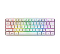 PUSOKEI Teclado Retroiluminado RGB, Silencioso, 61 Teclas, 3 Modos, Teclado para Juegos con Retroiluminación RGB con Cable, Teclado de Oficina BT Inalámbrico 2.4G para Tableta de