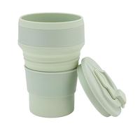 PUSOKEI Vaso Plegable de Silicona Portátil 500ml |Taza de Viaje Plegable para Acampar Al Aire Libre Viaje de Negocios Resistente Al Calor (500ML)