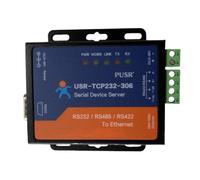 PUSR USR-TCP232-306 - Conversor serie Ethernet LAN TCP/IP a RS232/RS485/RS422 con amplia fuente de alimentación CC de 5-36 V, soporte para clientes HTTPD