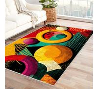 PUSRDEO Alfombra de Arte Abstracto en 3D GeometríA para Pasillo Escaleras Entrada Antideslizante Gruesa No Suelta（Multicolor-150x180cm