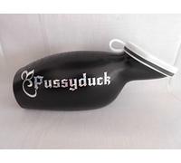 Puss yduck la Negra de orina Botella para mujeres. Meteo Flake Silver, Skull and Cross Bones, Edition