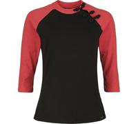 Pussy Deluxe Asia Dreams Oriental 3/4 Longsleeve Mujer Camiseta Manga Larga Negro/Rojo