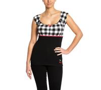 Pussy Deluxe Evie - Camiseta a Cuadros, Color Negro y Blanco, Multicolor, M
