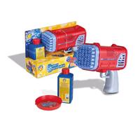 PUSTEFIX Bubble Bazooka - 36 boquillas para ondas de burbujas gigantes, luz LED para un impresionante espectáculo de burbujas, incluye líquido PUSTEFIX de 250 ml para diversión de burbujas al aire