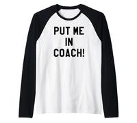 Put Me In Coach Dad Football Tailgate Game Day Football Mom Camiseta Manga Raglan