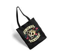 Puterful - Bolsa de tela PTFL - No me da la vida - Negro - 100% algodón - 35x39 CM - Tote bag - Bolsa tela asa larga