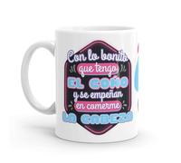 Puterful - Taza con frase - Con lo bonito - Tazas originales para café - Resistente al microondas y lavavajillas