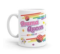 Puterful - Taza con frase Drama Queen - Orgullo - Tazas originales para café - Resistente al microondas y lavavajillas