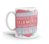 Puterful - Taza con frase Pasado Pisado - Tazas originales para café - Resistente al microondas y lavavajillas