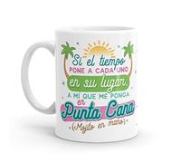 Puterful - Taza con frase Si el tiempo pone a cada uno en su lugar... - Tazas originales para café - Resistente al microondas y lavavajillas
