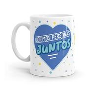 Puterful - Taza con mensaje “Odiemos personas juntos” Corazón azul