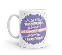 Puterful - Taza de Cerámica Con Frase Divertida 'Un Día Intenté Ser Normal' - Taza Original para Café - 325ml