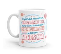 Puterful - Taza de cerámica - Taza - Tú no eres normal - Tazas originales - Tazas con mensajes divertidos - Tazas divertidas - Taza con frase - 325ml