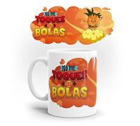Puterful - Taza Friki con frase No me toques las bolas - Tazas originales para café - Resistente al microondas y lavavajillas