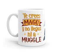 Puterful - Taza Friki con frase Te crees mago - Tazas originales para café - Resistente al microondas y lavavajillas