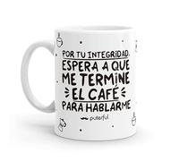 Puterful - Taza minimal con frase Por tu integridad - Tazas originales para café - Resistente al microondas y lavavajillas