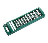 Puthernm 10 Piezas de Dado Externo de 1/4 de Pulgada con Cabeza de Dado Hexagonal Larga y Herramienta de Llave de Carraca Combinada