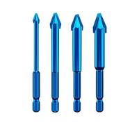 Puthernm 4 Piezas VáStago Hexagonal Taladro ExcéNtrico de Alta Dureza Baldosa de Vidrio de PrecisióN PerforacióN de CeráMica de Broca Triangular 6-12 mm