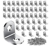 Puthernm 50 Soportes en L para Esquina, Soportes PequeñOs Resistentes, Soportes de áNgulo Recto de Acero Inoxidable, Soporte de 90 Grados