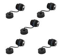 Puthernm 5PCS Montaje en Panel RJ45 Conector una Prueba de Agua Conector de Cable Ethernet LAN Adaptador de Doble Cabezal con Tapa Antipolvo