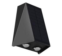 Puthernm Alumbrado Solar de Pared IluminacióN Exterior Arriba-Abajo LáMpara LED Luces de BañO de Pared Solares para Patio JardíN 3 Luces