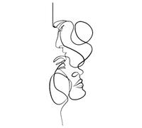 Puthernm Arte Arte de Pared de Metal para Dormitorio DiseñO Minimalista Esculturas de Pared DecoracióN Amantes LíNea de Besos Obra de Arte DecoracióN del BañO del Hogar