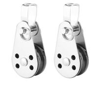 Puthernm Bloque de Polea de Carga de Elevación SUS316 Ruedas de Polea Simple Polea Fuerte de Acero Inoxidable para Exteriores 2 Piezas