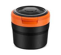 Puthernm Cenicero PortáTil con Luz LED del AutomóVil Cenicero de Pitillo Cenicero para Autos Ceniceros Sin Humo Accesorios para Autos, Negro + Naranja