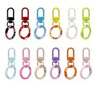 Puthernm Cierres de Mosquetón Redondos de 12 Anillos de Colores, Bonitos Cierres de Metal para Llaveros, Hebillas y Bolsos.