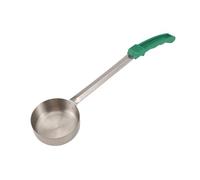 Puthernm Cuchara de Salsa para Untar de Pizza Manejar de Goma Cuchara de Cocina de Fondo Plano Cuchara de Cocina de Acero Inoxidable Cuchara de Sopa para Mezclar y Medir -4 Oz