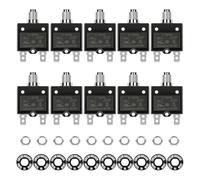 Puthernm Disyuntor Eléctrico de Botón de 15 A, 125/250 V CA, 50 V CC, Circuito Térmico, Serie L1 con Botón de Reinicio Manual L1-15A