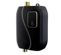 Puthernm Enchufe de la UE, 3000W 220V Mini Calentador de Agua InstantáNeo Calentador de Agua EléCtrico InstantáNeo Calentador de Agua Sin Tanque -Negro