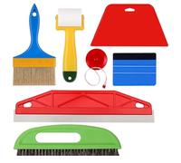 Puthernm Herramienta de Película Raspadora, Herramienta para Alisar Papel Tapiz, Cepillo para Papel Tapiz para Colgar Papel Tapiz, Kit de Herramientas de Pintura con Pegatinas de Pintor