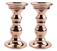 Puthernm Juego de 2 Candelabros con Pilar de Metal, Centros de Mesa para Bodas, Candelabros Soporte de Velas, Dorado