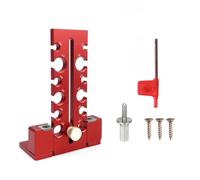 Puthernm Kit Plantilla para Hacer Tacos, Cortador para Hacer Tacos Ajustable 7-18 Mm, 12 Orificios, Herramienta para Trabajar la Madera Aleación Aluminio, Plantilla Varillas Redondas