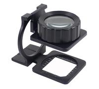 Puthernm Lupa Óptica Plegable Textil de 20 X 30 mm con Doble Cristal, para Lectura, Pintura Metálica y Bolsillo.