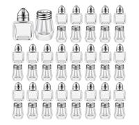 Puthernm Mini Salero y Pimentero de Condimentos Transparentes Pequeños Saleros y Pimenteros de Condimentos Transparentes Plata