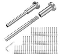 Puthernm Paquete De 50 Kits De Barandilla De Cable, De Barandilla De Cable De 1/8 Pulgada, Receptor Para Postes De Madera/Metal De 2 X 2 Pulgadas