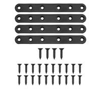 Puthernm Placa de ReparacióN de Acero Inoxidable con Soporte Recto Plano de 4 Piezas para ReparacióN de Metal de Madera Soporte de UnióN para Muebles de Madera