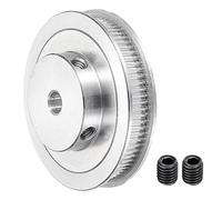 Puthernm Polea de DistribucióN de 80 Dientes y 8 Mm de DiáMetro Interior, Rueda SíNcrona de Aluminio Plateada con Tornillo M5 para Correa de Impresora 3D