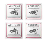 Puthernm Señal de Videovigilancia, Videovigilancia de Propiedad Privada, 15 X 15 cm Señal de Videovigilancia de Advertencia de Metal, Paquete de 4