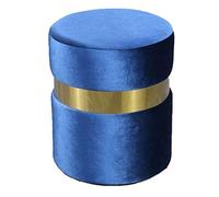 PUTHLLA Reposapiés de Estilo nórdico, Taburete Redondo de Gamuza de Phnom Penh de Color sólido, Banco para Zapatos, decoración de Sala de Estar y Dormitorio (Color: Azul)