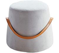 PUTHLLA Reposapiés Reposapiés Puf Portátil, Reposapiés Moderno de Terciopelo Redondo Tapizado Reposapiés Taburete con Funda Extraíble Decoración del Hogar Reposapiés de Almacenamiento (Tamaño: 36x38