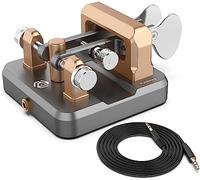 Putikeeg CW Morse, botón telégrafo, botón de radio aficionado, botón CW, máquina de código Morse, teclado telegrama, transmisor de código Morse, teclas CW doble palanca (gris-oro)