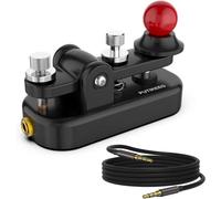 Putikeeg CW Morse - Botón Telégrafo para Radio Aficionado con Código Morse, Teclado Telegrama Transmisor de Teclas Rectas (Negro)