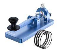 Putikeeg CW Telegraph Key - Llave clásica de código Morse de Acero Inoxidable Resistente, Llave Recta de Radio de Onda Corta para Enviar telegrama oscilador de práctica (Azul)