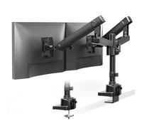 PUTORSEN Soporte de Escritorio para 2 Monitor de Las Pantallas de TV, LCD y computadora de 17”-35”, Doble Brazo de Monitor con Resorte de Mecánico, Aluminio, Capacidad de Carga es 12kg, Negro