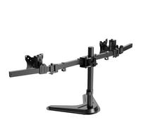 PUTORSEN Soporte de monitor dual para 2 pantallas de hasta 32 pulgadas, soporte de monitor resistente, altura ajustable con inclinación, giro y rotación, 20 libras por brazo de monitor, VESA 75 x 75