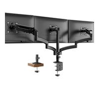PUTORSEN Soporte de Monitor para 3 monitores - Soporte de Monitor de Aluminio Pantallas de 17 a 27 Pulgadas con VESA 75/100, inclinable Giratorio y Ajustable en Altura